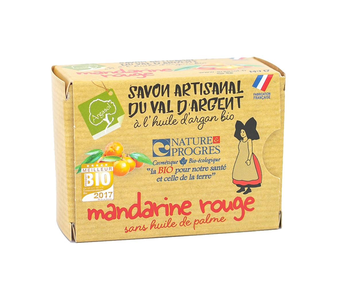 Savon Bio à la Mandarine Rouge 140g Argasol