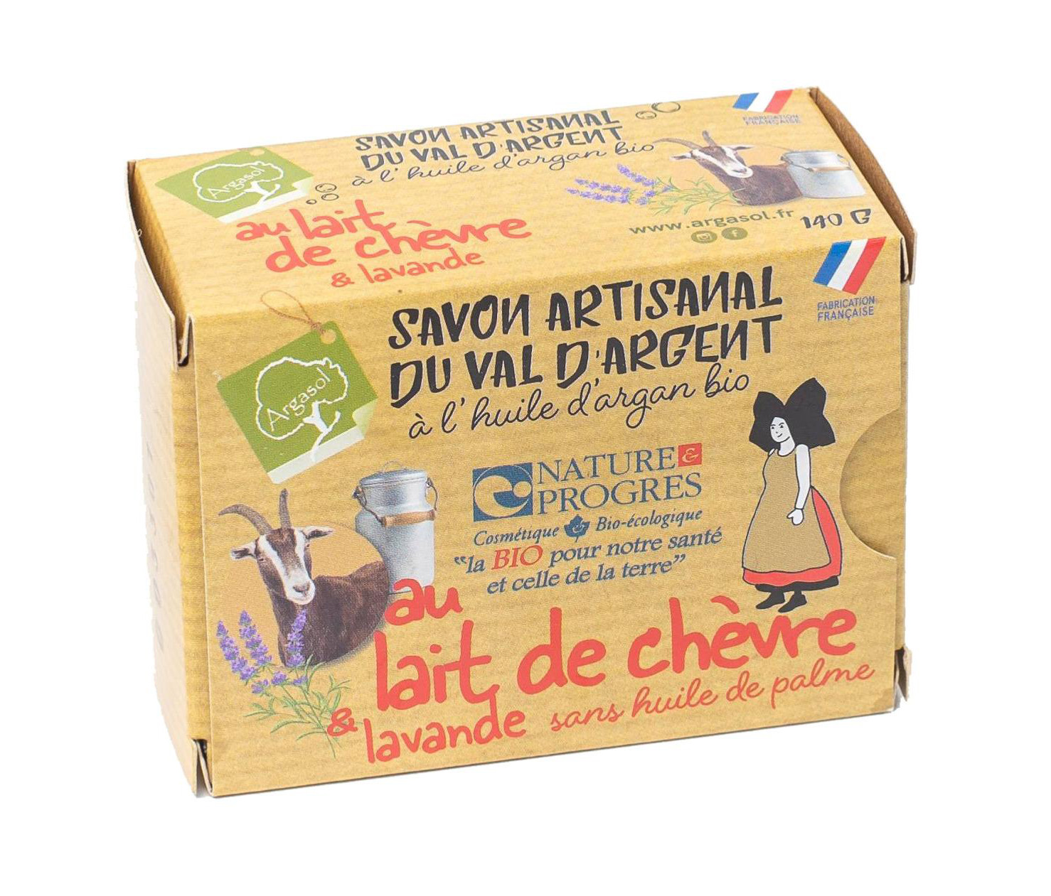 Savon Bio au Lait de Chèvre et à l'Ortie 140g Argasol