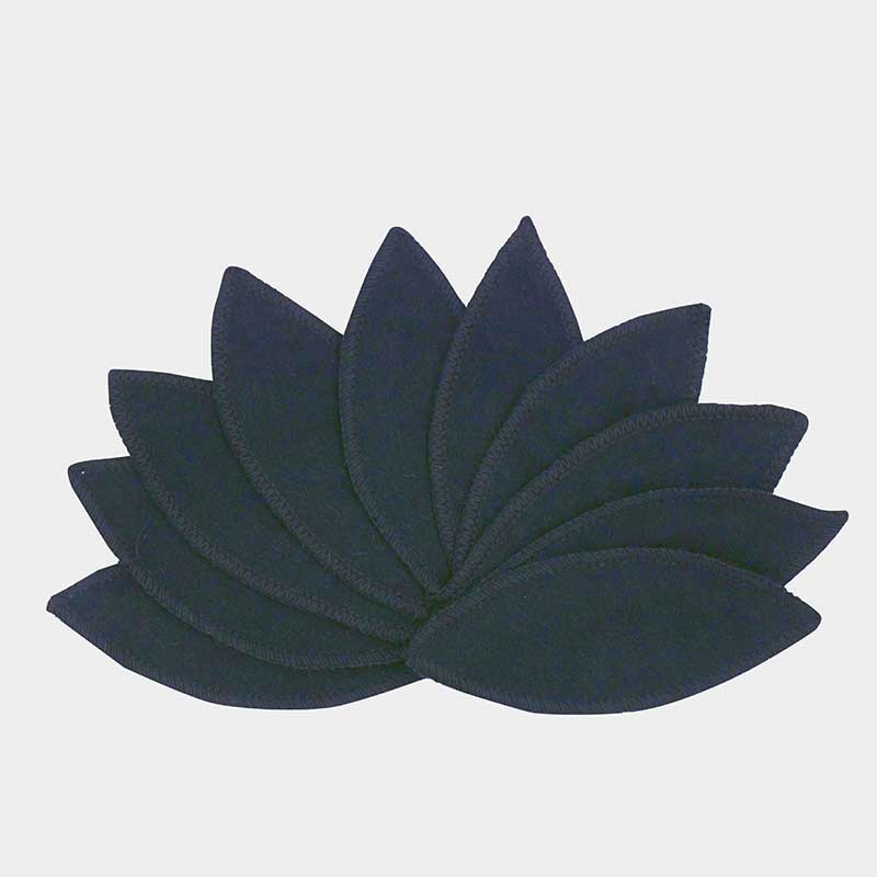 Lot de 10 labia pads noires 100% coton bio