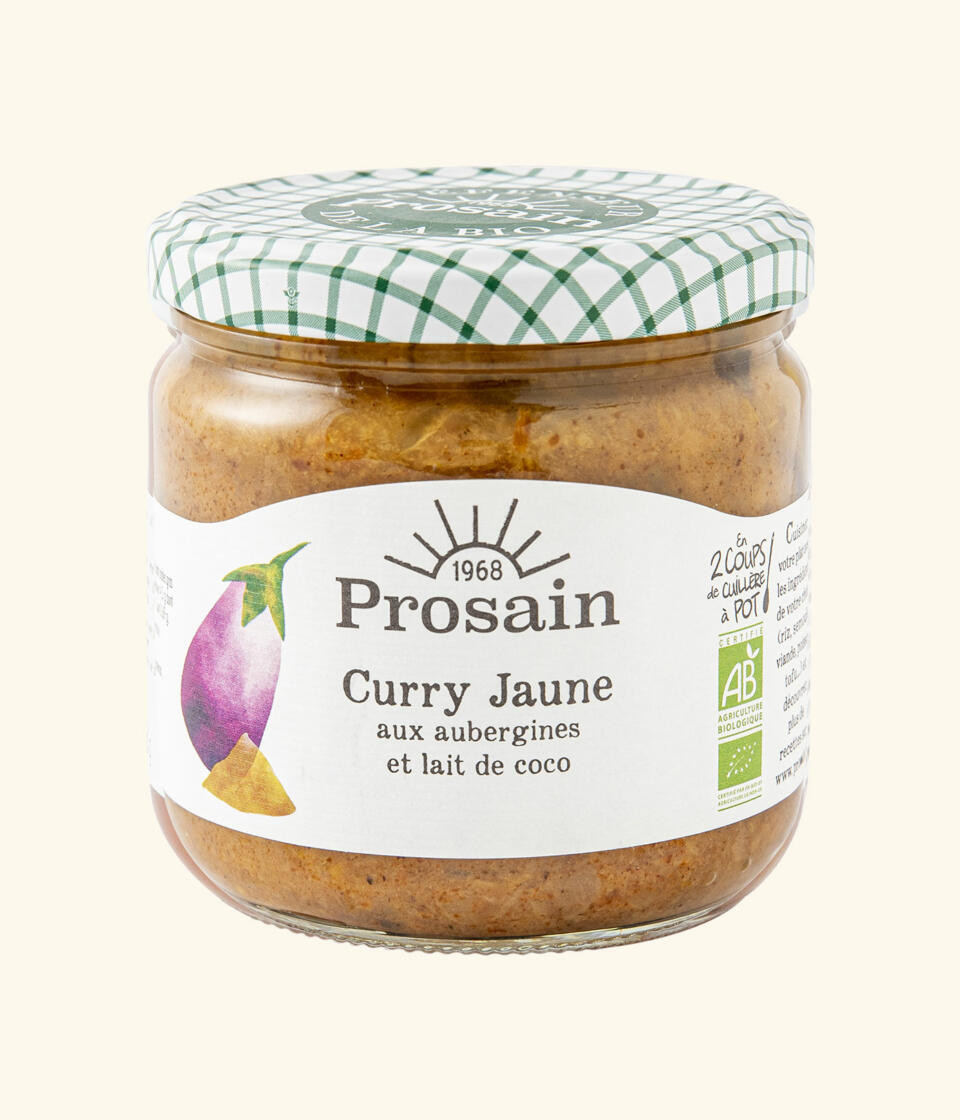 Curry Jaune Aubergine et Lait de Coco Bio 345g Prosain