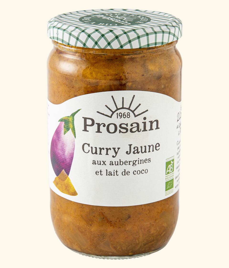 Curry Jaune Aubergine et Lait de Coco Bio 650g Prosain