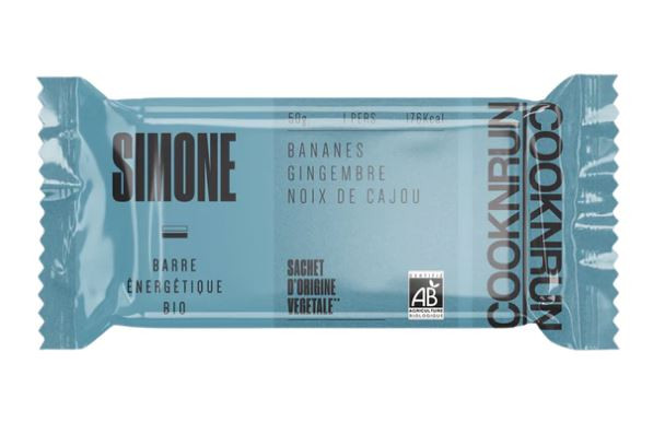 Barre Energétique Simone Bananes, Noix de Cajou, Gingembre