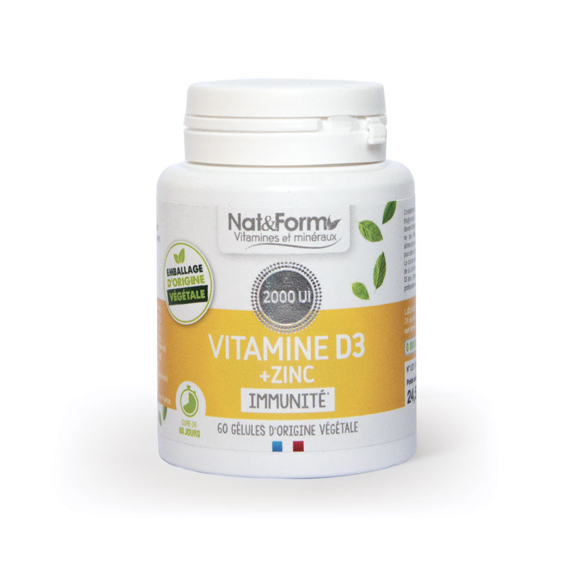Vitamine D3+ Zinc 60 gélules