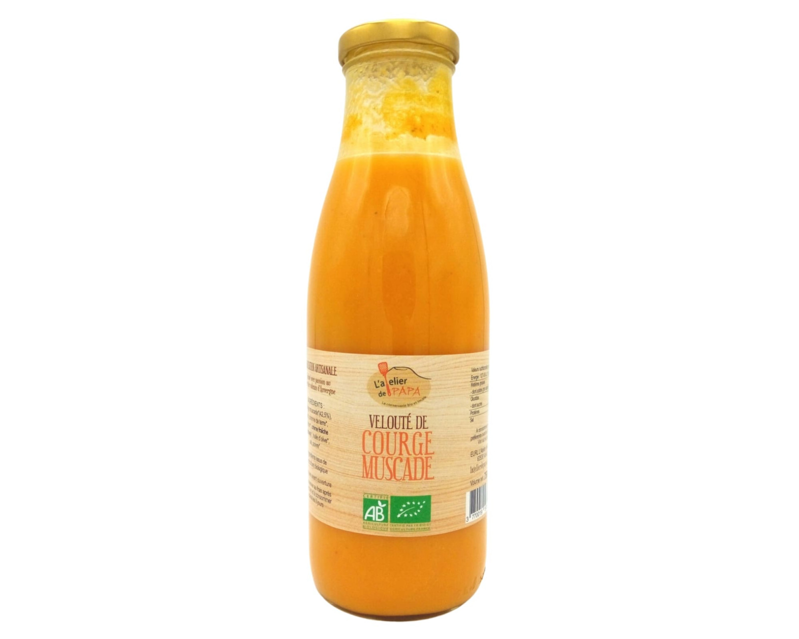 Velouté de Courges Muscade 750ml Atelier de Papa