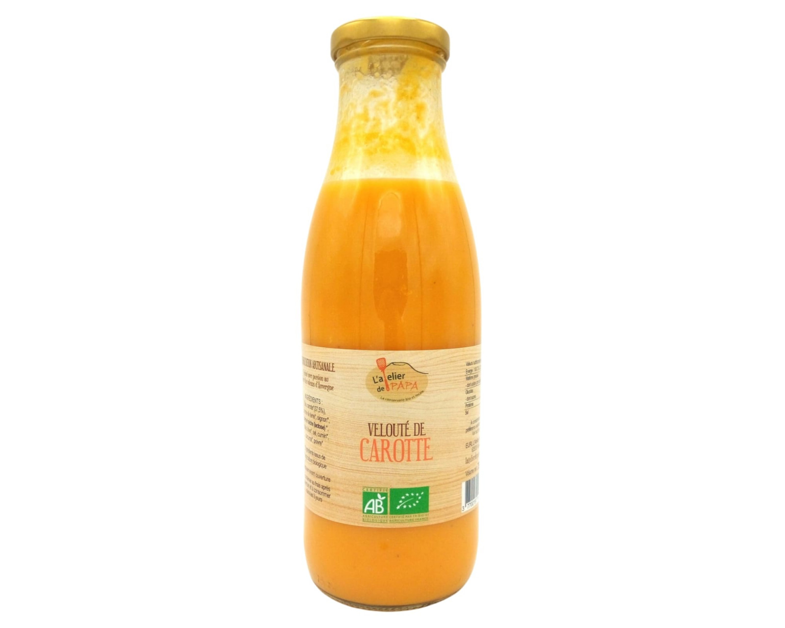 Velouté de Carottes 750ml Atelier de Papa