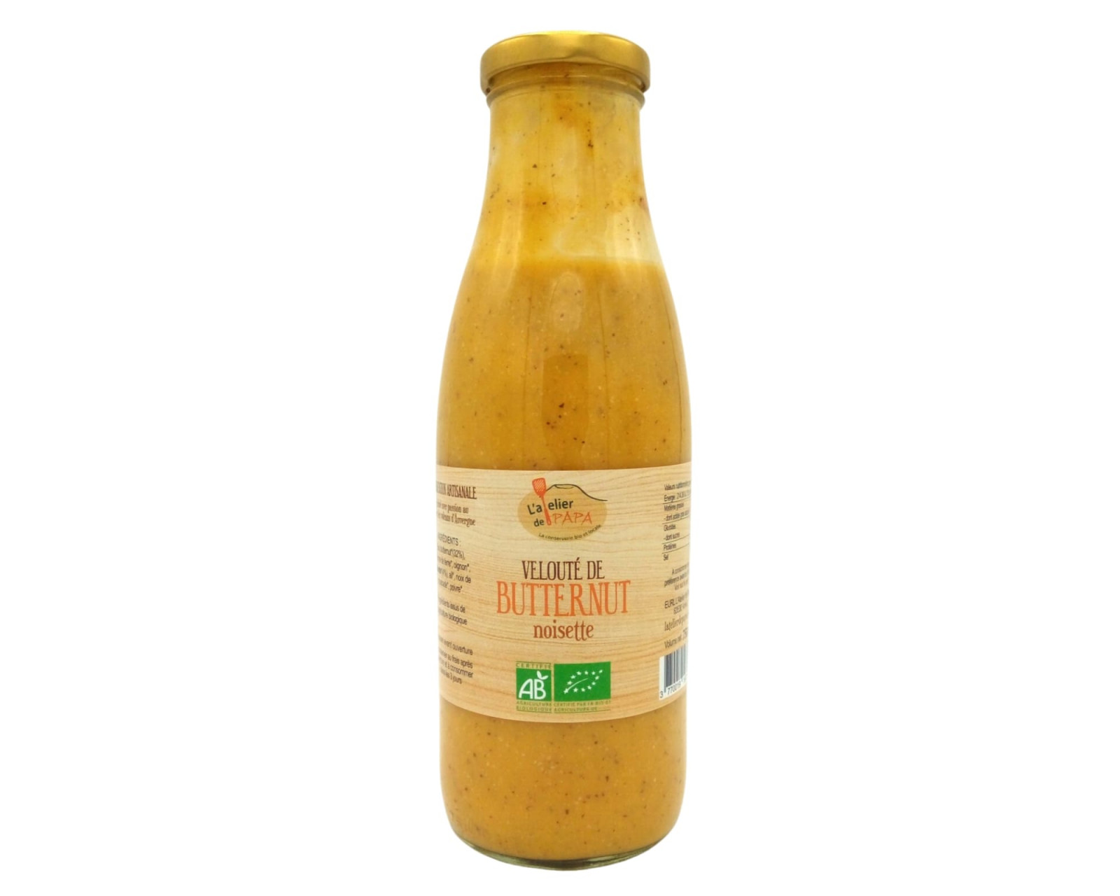 Velouté de butternut noisettes 750ml Atelier de Papa