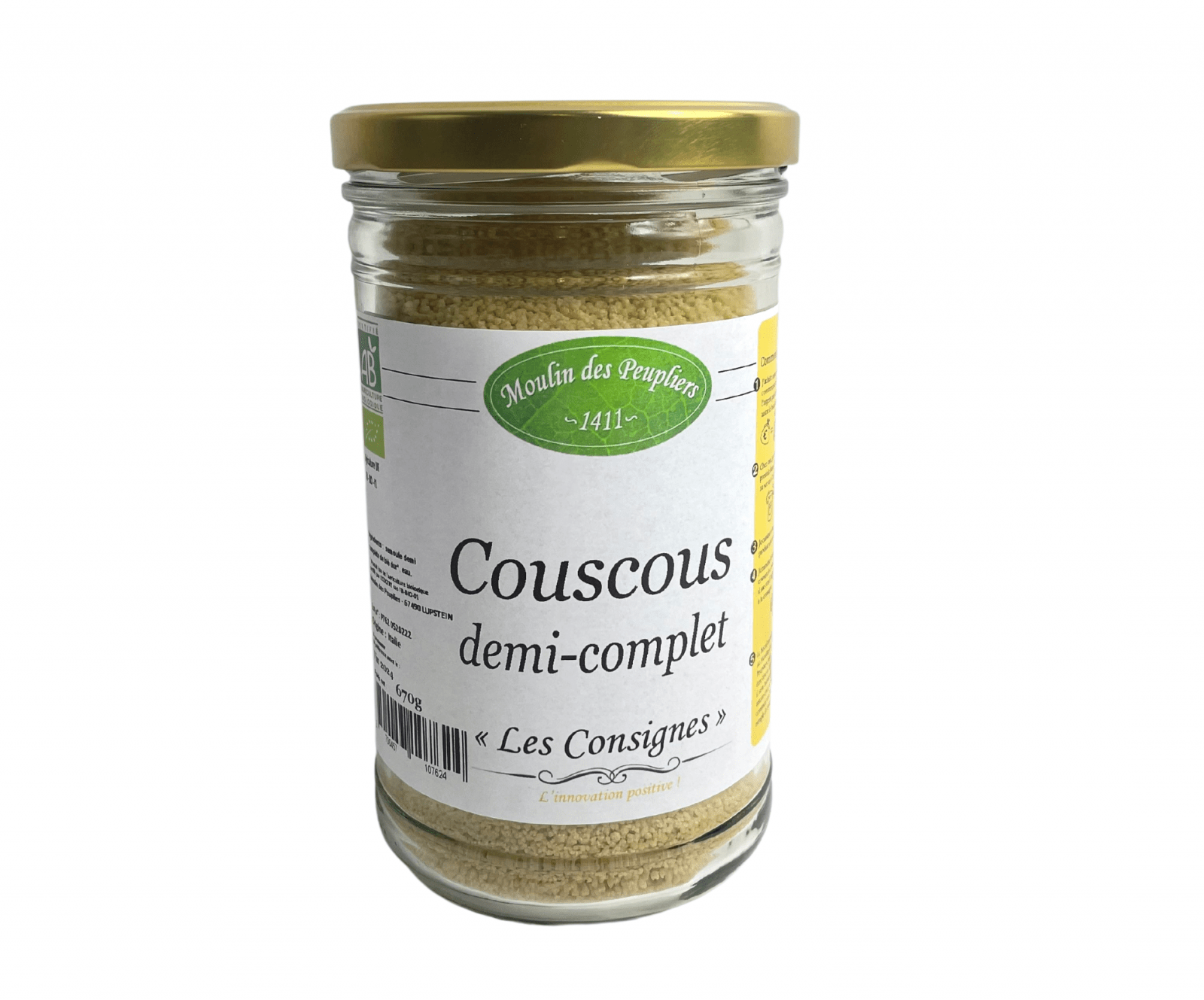 Couscous demi-complet Moulin des Peupliers