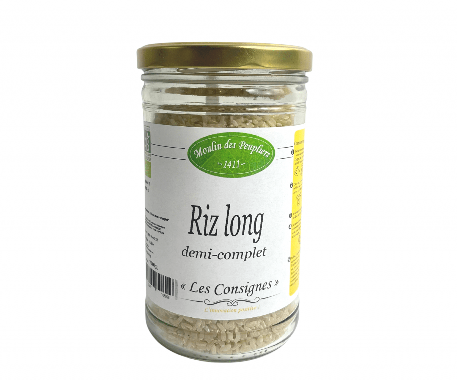 Riz long demi complet Moulin des Peupliers