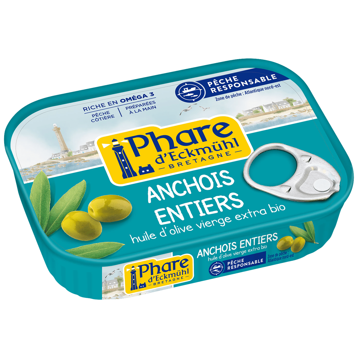 Anchois entiers à l'huile d'olive vierge 115g