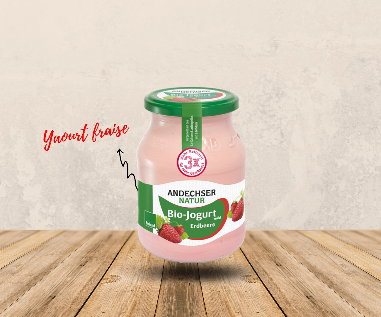 Yaourt fraise 3.7% 500g