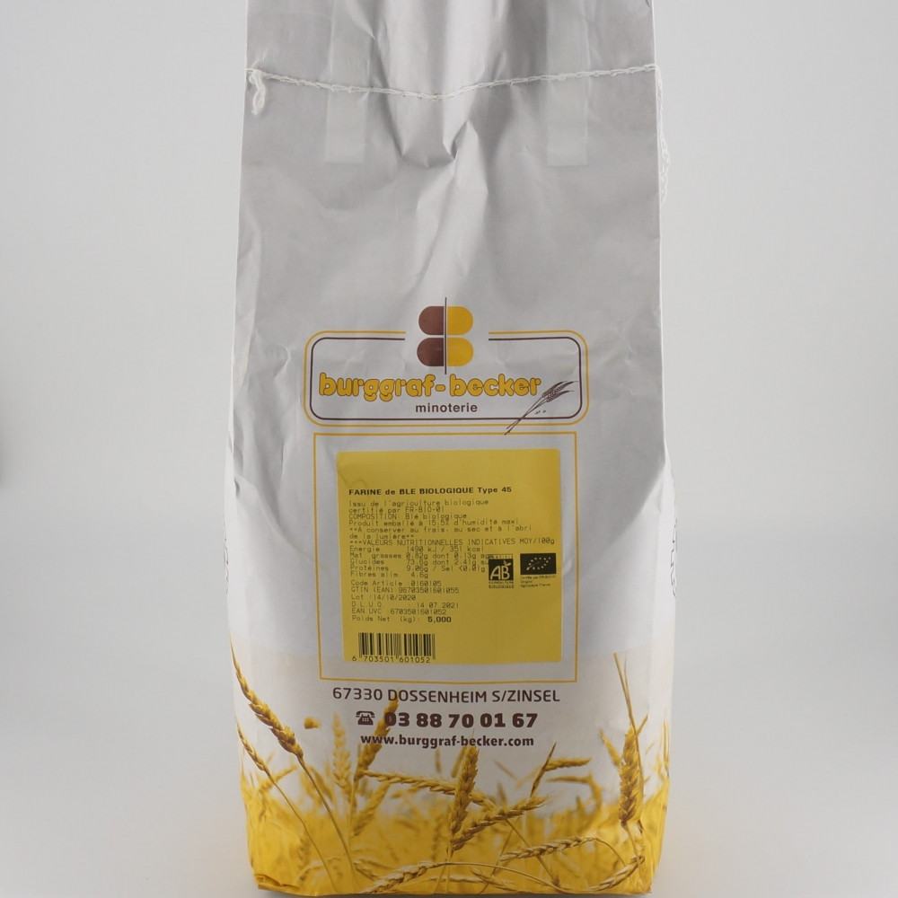 Farine de blé biologique type 45 - 5kg