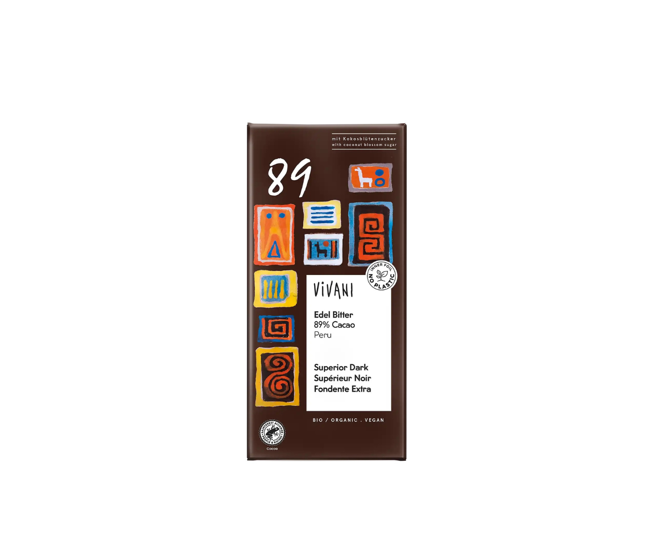 Chocolat superieur noir 89% cacao 80g vivani