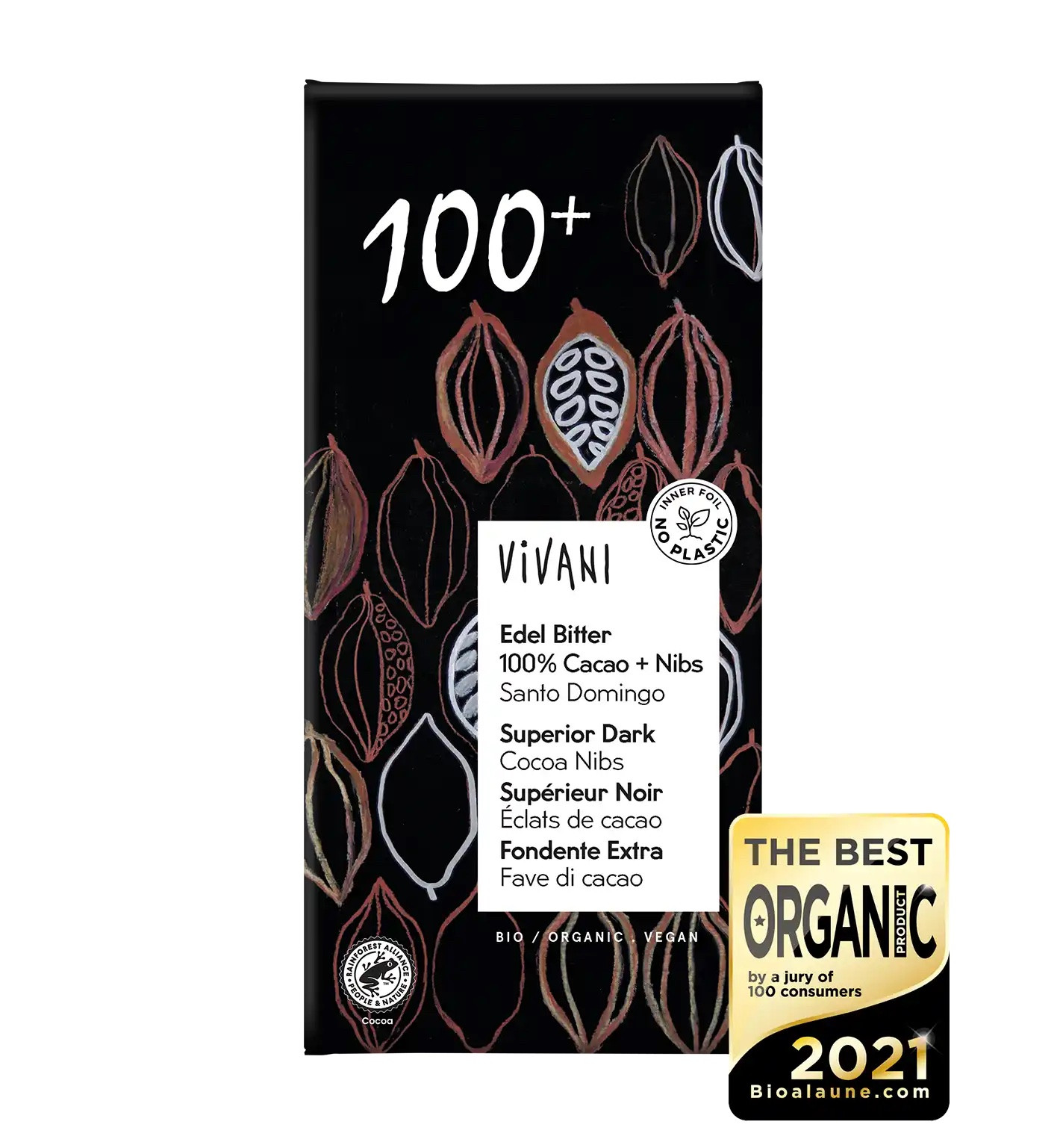 Chocolat noir 100% cacao vivani