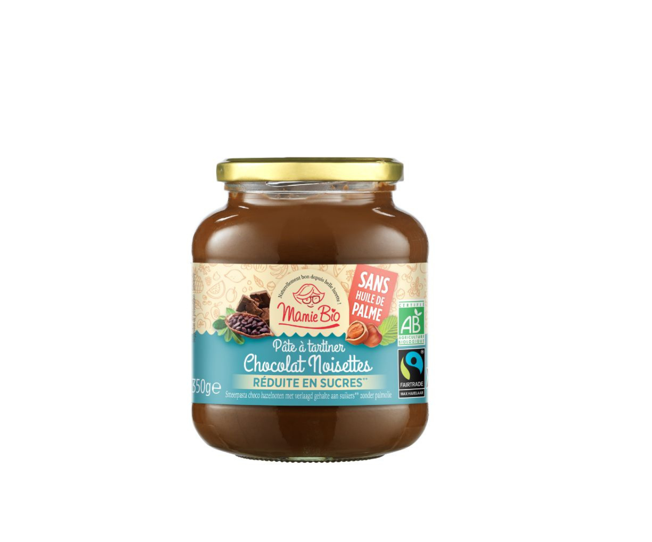 Pate a tartiner choco noisettes reduite sucre 350g