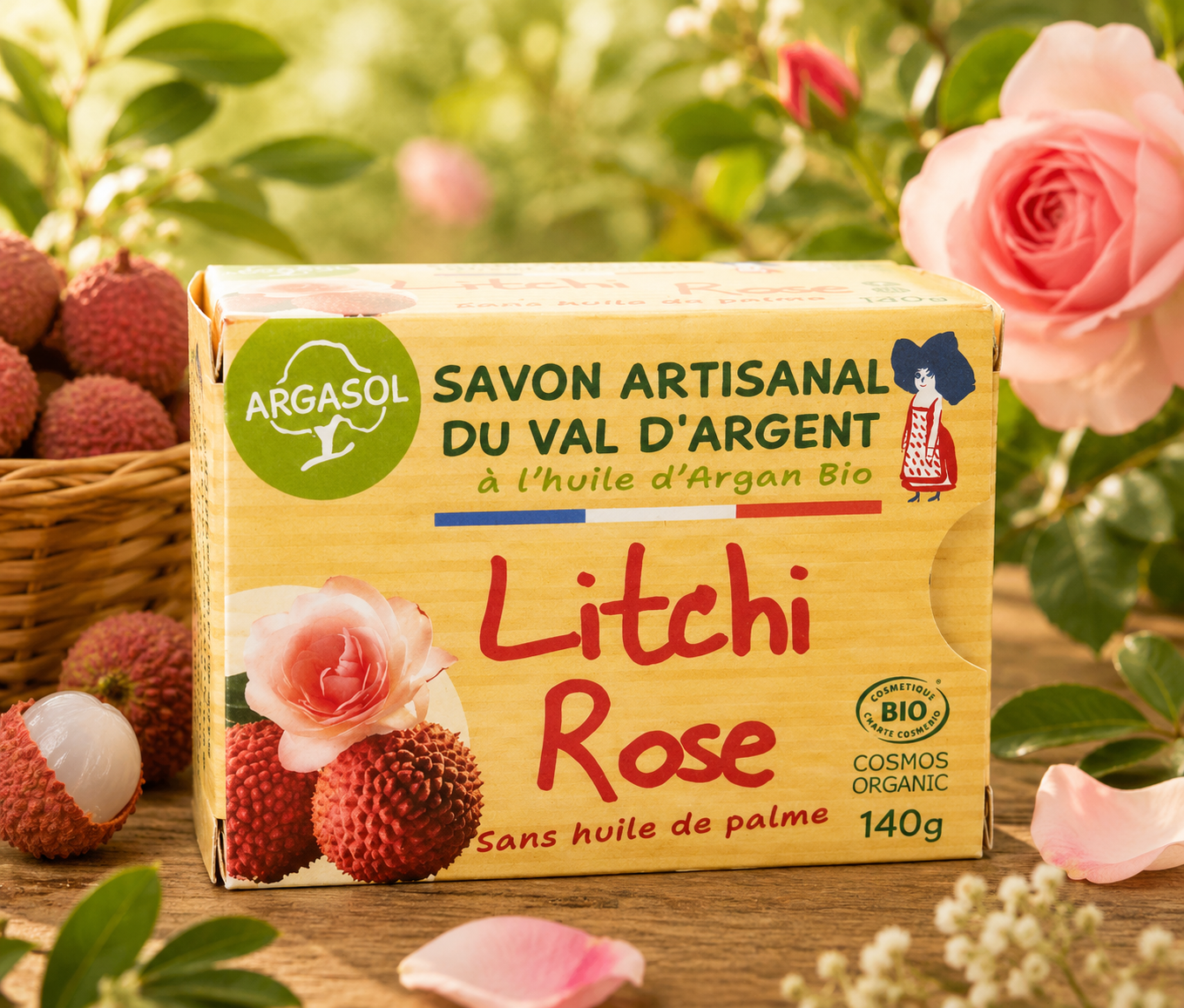 Savon litchi rose 140g argasol