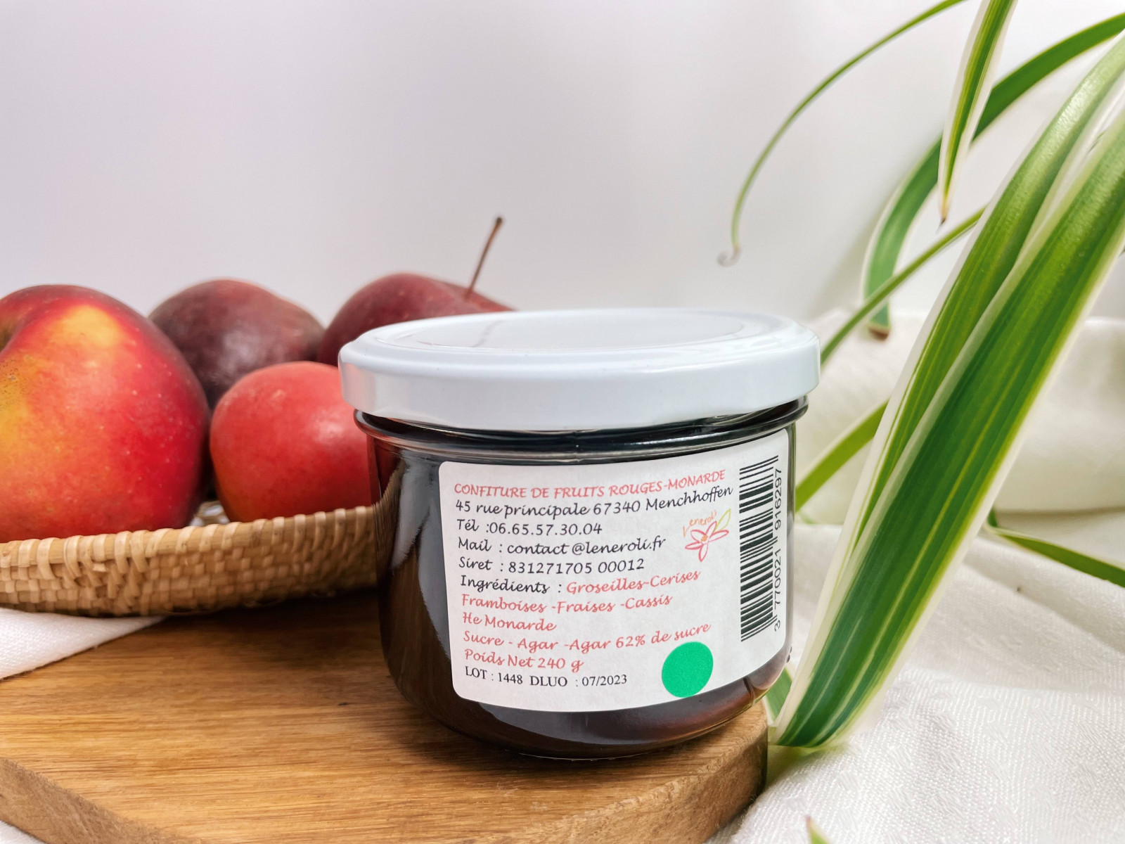 Confiture fruits rouges/monardes Le Neroli 240g